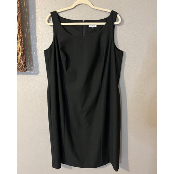 Tahari Dress Black 14W 14 W Stretch Sleeveless Classic Career Church Party - Picture 7 of 8